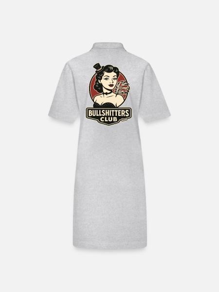 Dame rétro avec plume et chapeau haut de forme - Robe polo bio PAIGER Stanley/Stella Femme - gris chiné - Dos