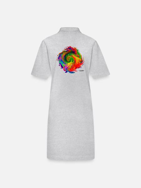 « Tornado2.4 » par Acryl Galerie & Design - Robe polo bio PAIGER Stanley/Stella Femme - gris chiné - Dos