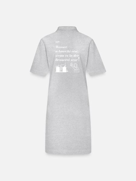 Brauerei - Stanley/Stella Frauen Bio-Polokleid PAIGER - Grau meliert - Hinten