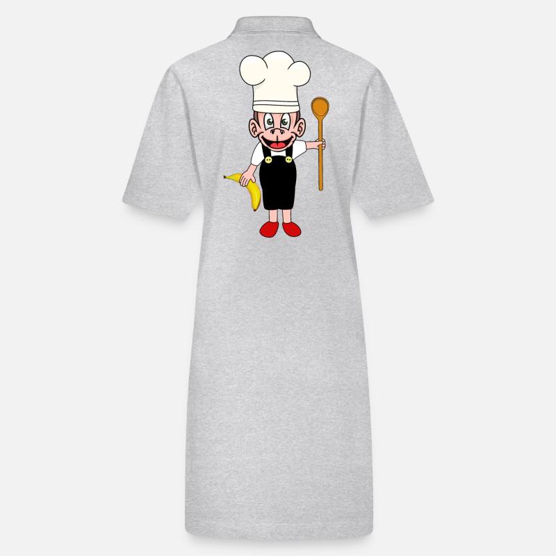 Monkey Bananas Kitchen Cooking Hobby Chef Monkey Stanley/Stella PAIGER Organic Women’s Polo Dress