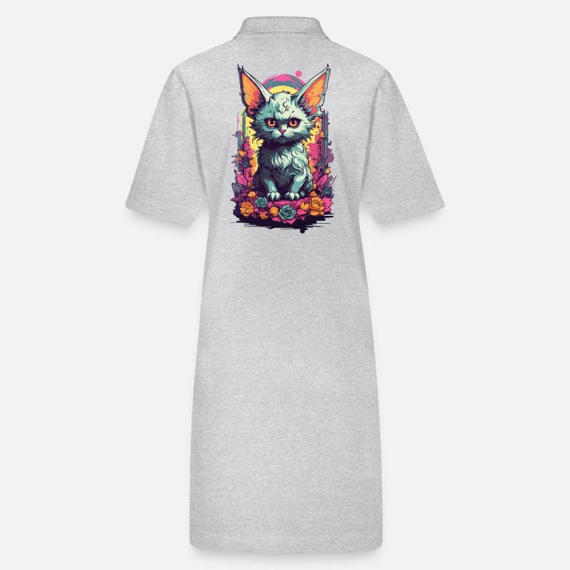 Gothic Dämon Katze in Pastell Mystisches Design Stanley/Stella Frauen Bio-Polokleid PAIGER