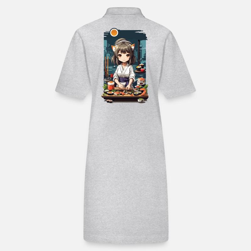 Anime Sushi Master Kawaii Kemonomimi Chef Design Robe polo bio PAIGER Stanley/Stella Femme