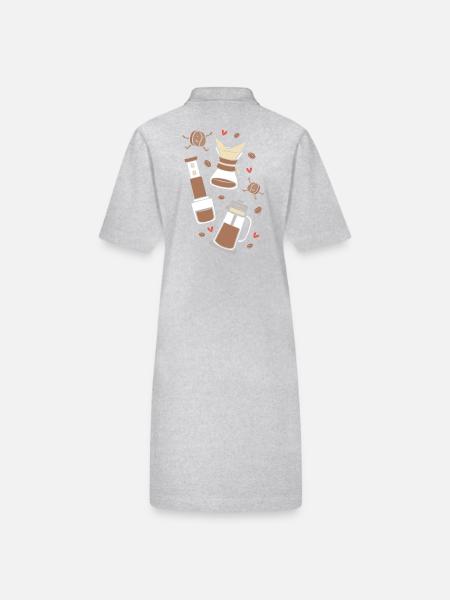 Barista Espresso Kaffee Koffein - Stanley/Stella Frauen Bio-Polokleid PAIGER - Grau meliert - Hinten
