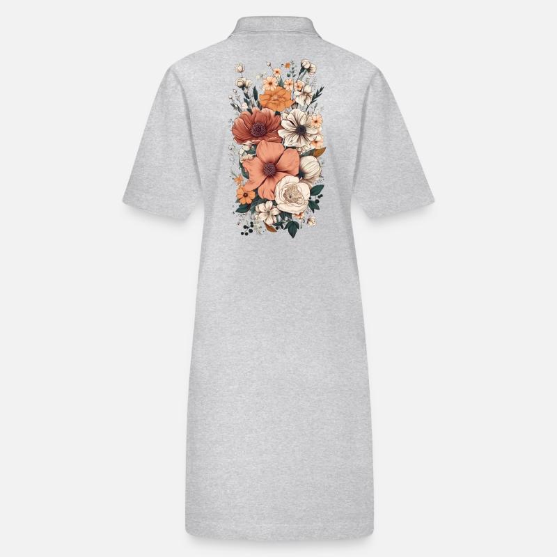 Wunderschönes Boho Blumen Herbarium Pastell Stanley/Stella Frauen Bio-Polokleid PAIGER
