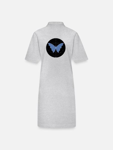 Heilige Geometrie Schmetterling - Stanley/Stella Frauen Bio-Polokleid PAIGER - Grau meliert - Hinten