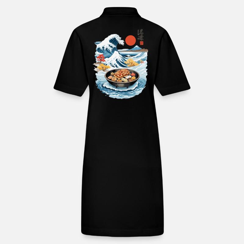 Japan Tea Time Ukiyo-E Retro Cake Artwork Stanley/Stella PAIGER Organic Women’s Polo Dress