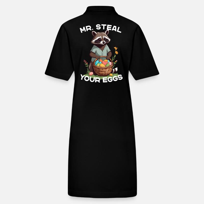 Lustiges Waschbären Eier Dieb Ostern Spruch Stanley/Stella Frauen Bio-Polokleid PAIGER