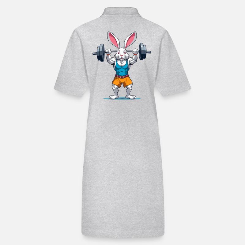 Easter Bunny Bodybuilding Animal Funny Workout Stanley/Stella PAIGER Organic Women’s Polo Dress
