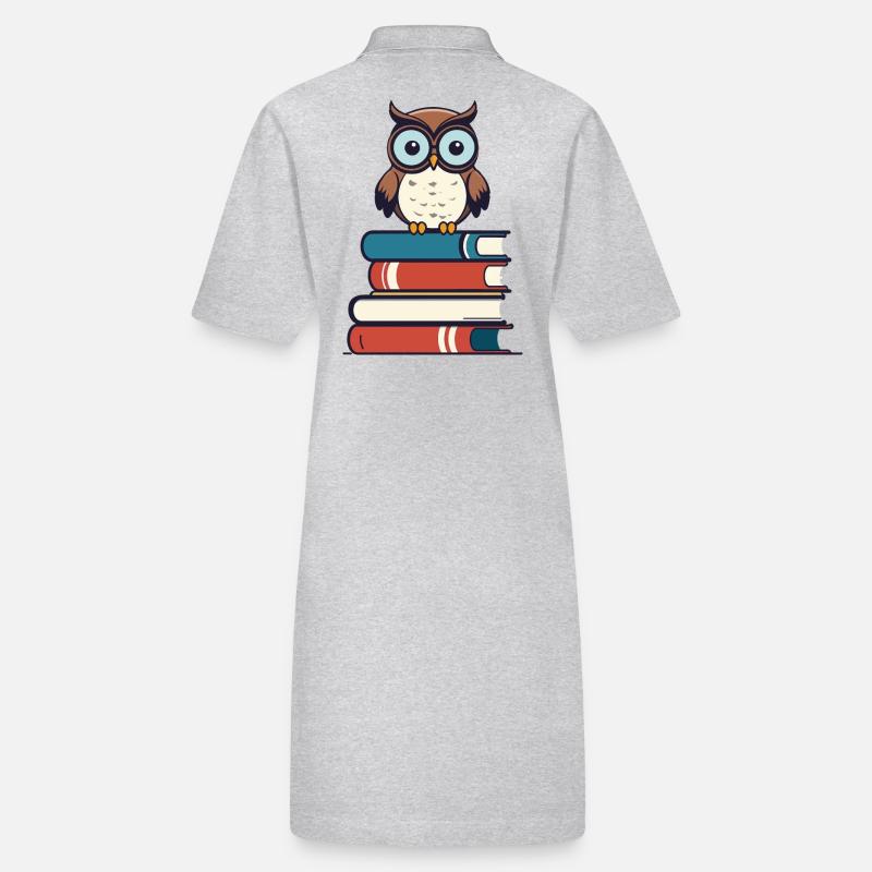 Bücher Eule Süße Buch Illustration Stanley/Stella Frauen Bio-Polokleid PAIGER
