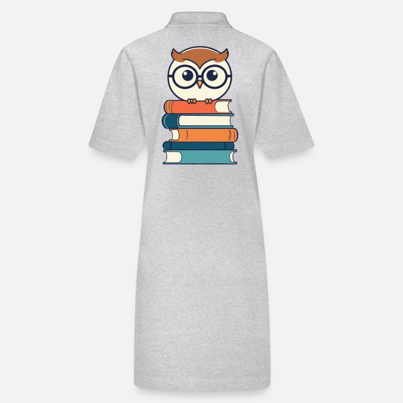 Bücher Eule Eulen Liebhaber Leseratte Illustration Stanley/Stella Frauen Bio-Polokleid PAIGER