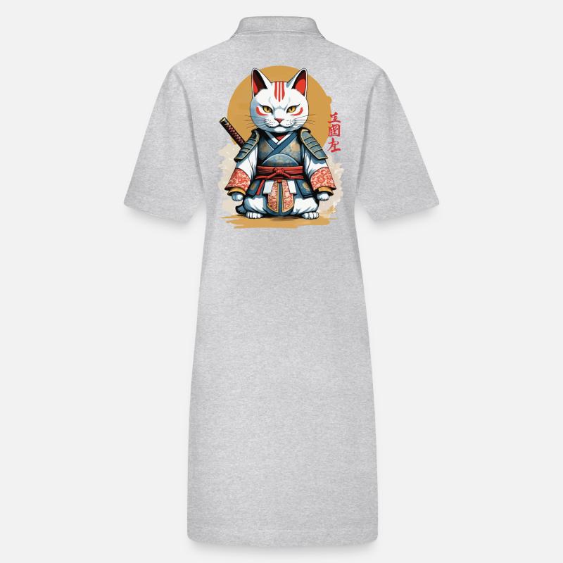 Samurai Cat Japanese Artwork Anime Design Stanley/Stella PAIGER Organic Women’s Polo Dress