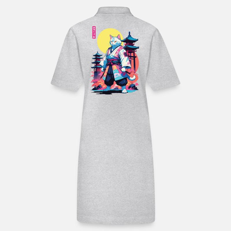 Conception esthétique Samurai Cat Vaporwave Robe polo bio PAIGER Stanley/Stella Femme