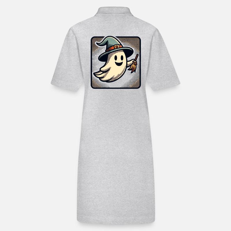 Funny Witch Ghost Witches Broom Halloween Party Stanley/Stella PAIGER Organic Women’s Polo Dress