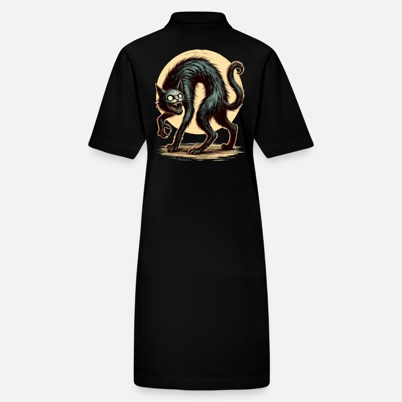 diy haCreepy Cat Black Witch Cat Hallowee Robe polo bio PAIGER Stanley/Stella Femme