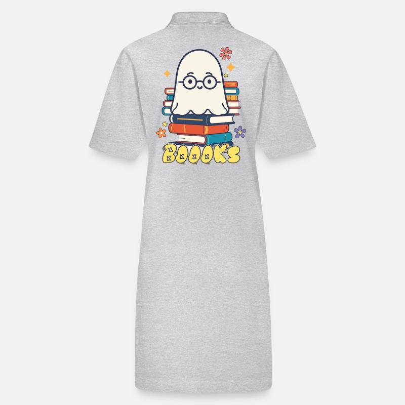 Cute Book Lover Ghost Stanley/Stella PAIGER Organic Women’s Polo Dress