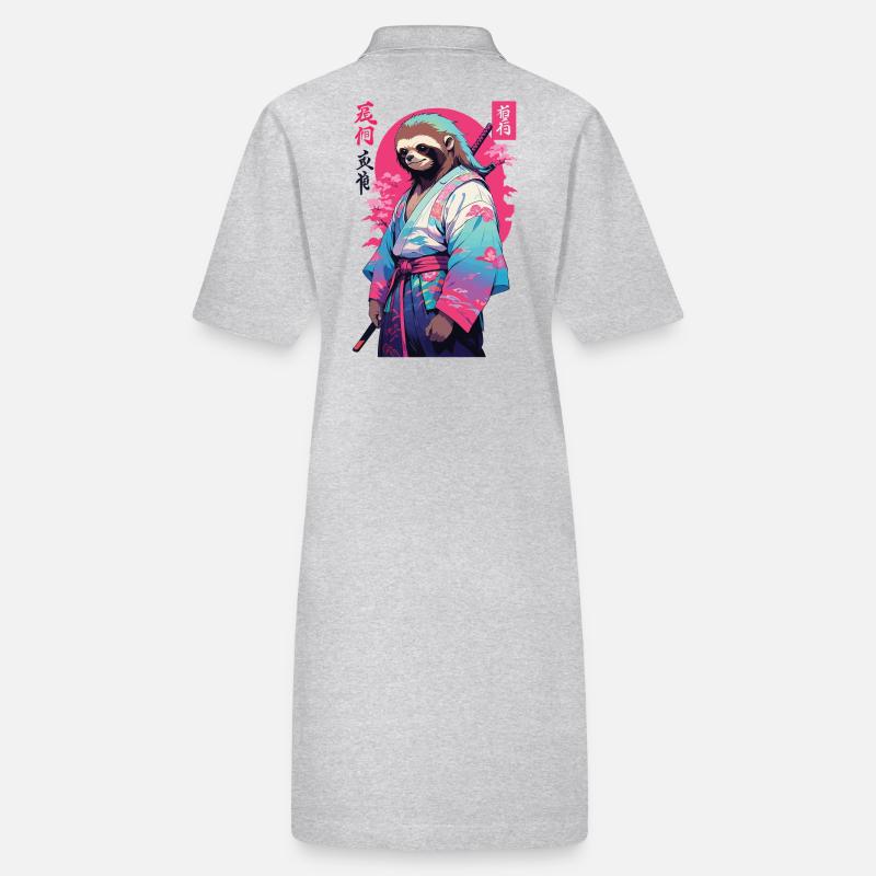 Samurai Sloth Aesthetic Vaporwave Style Stanley/Stella PAIGER Organic Women’s Polo Dress