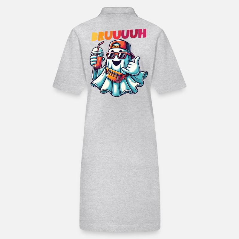 Cool Halloween Ghost Says Bruh Stanley/Stella PAIGER Organic Women’s Polo Dress