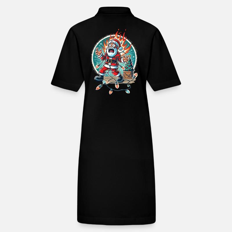 Père Noël Électrocution Chaos Humour Robe polo bio PAIGER Stanley/Stella Femme
