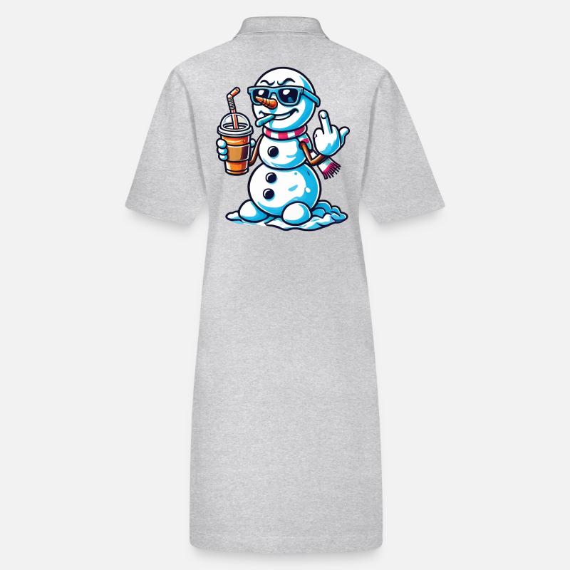 Cooler Schneemann Mit Mittelfinger Statement Stanley/Stella Frauen Bio-Polokleid PAIGER