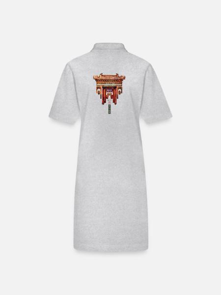 Chinesisch_Architektur_Jingyao1420_Forbidden City - Stanley/Stella Frauen Bio-Polokleid PAIGER - Grau meliert - Hinten