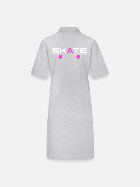 skate skateboarder skate-board halfpipe SK8 deck - Stanley/Stella Frauen Bio-Polokleid PAIGER - Grau meliert - Hinten