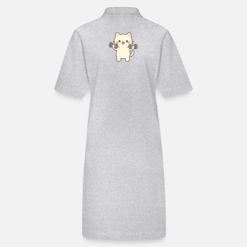 Kätzchen beim Krafttraining Stanley/Stella Frauen Bio-Polokleid PAIGER