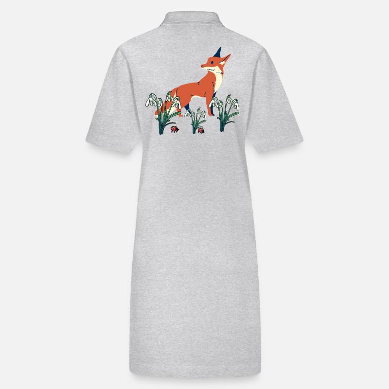 Spring Snowdrops Fox Foxes Stanley/Stella PAIGER Organic Women’s Polo Dress