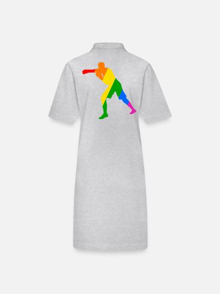 Boxer im Regenbogen - Stanley/Stella Frauen Bio-Polokleid PAIGER - Grau meliert - Hinten