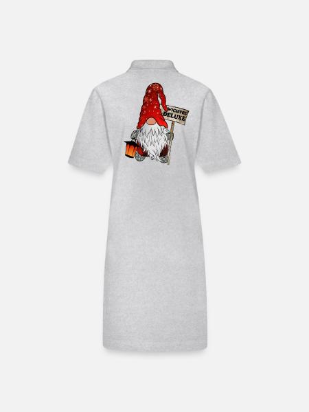 Gnome Deluxe – The Exclusive Christmas Gnome - Stanley/Stella PAIGER Organic Women’s Polo Dress - heather grey - Back