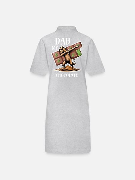 Dabbing Dromedar - Dubai Schokolade Geschenkidee - Stanley/Stella Frauen Bio-Polokleid PAIGER - Grau meliert - Hinten