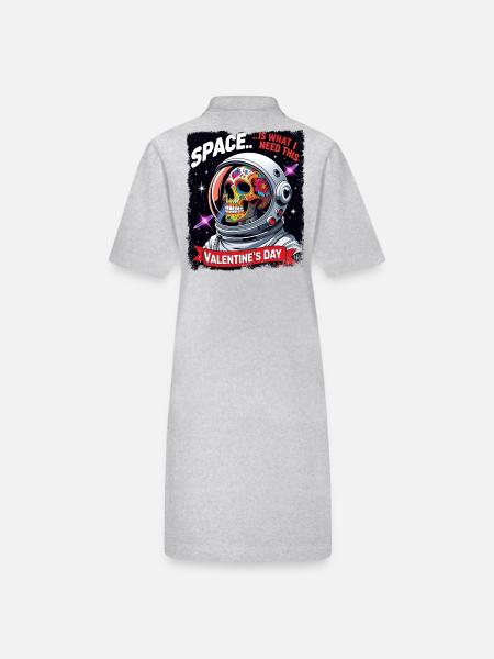 Platz ist das, was ich brauche, dieser Valentinstag-Totenkopf - Stanley/Stella Frauen Bio-Polokleid PAIGER - Grau meliert - Hinten