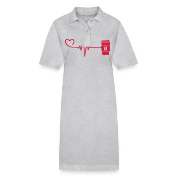 Kaffee Puls herzschlag liebe - Stanley/Stella Frauen Bio-Polokleid PAIGER - Schwarz - Vorne