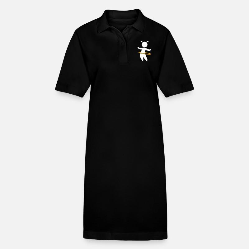 Jeu d'enfant avec Hoolahoop - Robe polo bio PAIGER Stanley/Stella Femme - noir