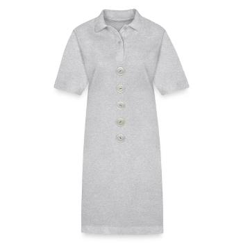 Button Buttons Illusion 5 Fake Dots Funny Chic - Stanley/Stella PAIGER Organic Women’s Polo Dress - black - Front