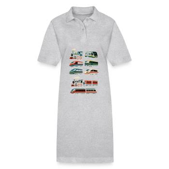 Züge Design – Retro trifft Highspeed - Stanley/Stella Frauen Bio-Polokleid PAIGER - Schwarz - Vorne