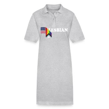 Stolzer Verbündeter - Lebian Pride - Patriot USA Flagge und - Stanley/Stella Frauen Bio-Polokleid PAIGER - Schwarz - Vorne