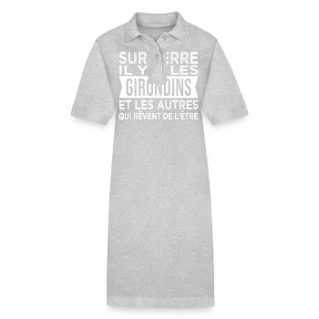 sur terre il y a les Girondins Humour Gironde - Robe polo bio PAIGER Stanley/Stella Femme - noir - Devant