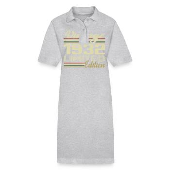 Birthday 92 Years Vintage 1932 Gift 1932 - Stanley/Stella PAIGER Organic Women’s Polo Dress - black - Front