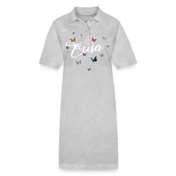 ELISA - Girl Name with Colorful Butterflies - Stanley/Stella PAIGER Organic Women’s Polo Dress - black - Front