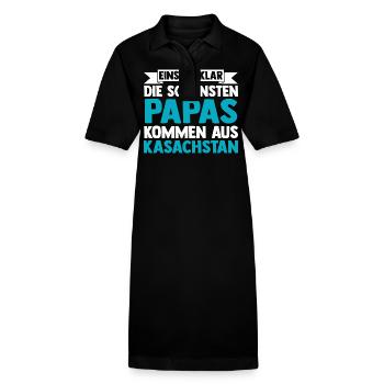 Kasachen Papa Vater Vatertag Kasachstan - Stanley/Stella Frauen Bio-Polokleid PAIGER - Schwarz - Vorne
