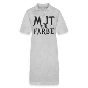 Mut zur Farbe - Schwarz auf Schwarz Spruch - Stanley/Stella Frauen Bio-Polokleid PAIGER - Schwarz - Vorne