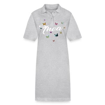 THEA - Mädchen Name mit bunten Schmetterlingen - Stanley/Stella Frauen Bio-Polokleid PAIGER - Schwarz - Vorne