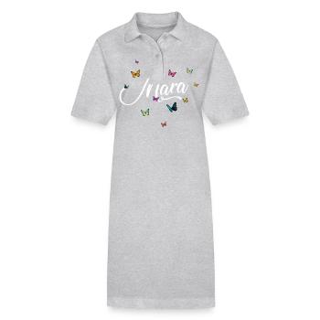 MARA - Mädchen Name mit bunten Schmetterlingen - Stanley/Stella Frauen Bio-Polokleid PAIGER - Schwarz - Vorne
