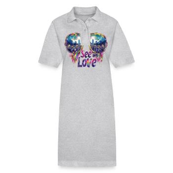 Voir avec amour l’égalité fierté Design - Robe polo bio PAIGER Stanley/Stella Femme - noir - Devant