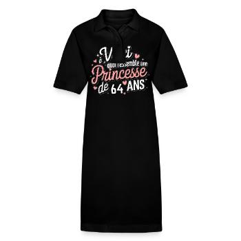 Princess 64 years old - Stanley/Stella PAIGER Organic Women’s Polo Dress - black - Front
