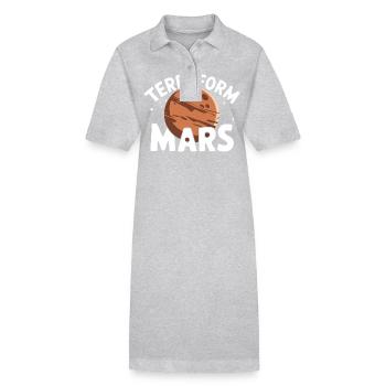 Mars Planète Planète Système Solaire - Robe polo bio PAIGER Stanley/Stella Femme - noir - Devant