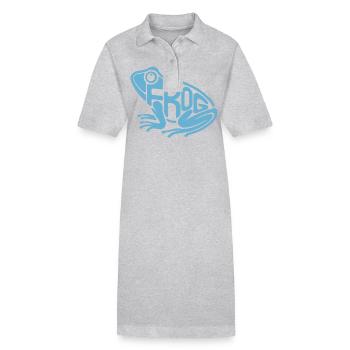 Verspielte Frosch-Typografie - Stanley/Stella Frauen Bio-Polokleid PAIGER - Schwarz - Vorne