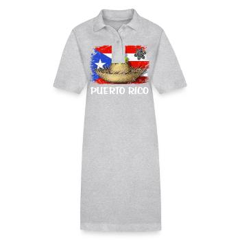 Puerto Rico Coqui Frosch Boricua Flagge - Stanley/Stella Frauen Bio-Polokleid PAIGER - Schwarz - Vorne