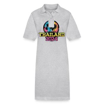 Thailand 2024 Travel Vacation - Stanley/Stella PAIGER Organic Women’s Polo Dress - black - Front