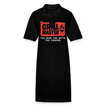 The Grillmaster BBQ Grilling Cult Saying - Stanley/Stella PAIGER Organic Women’s Polo Dress - black - Front